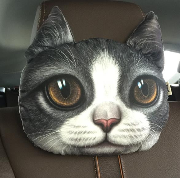 3D Cat Plush Neck Car Head and Body Support