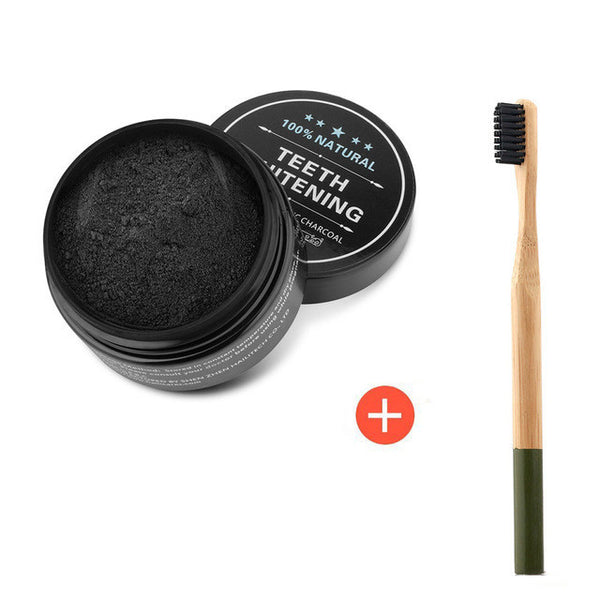 Bamboo Toothbrush+ Natural Activated Charcoal Teeth Whitening Powder+Bamboo Toothpaste  Oral Hygiene Dental Care
