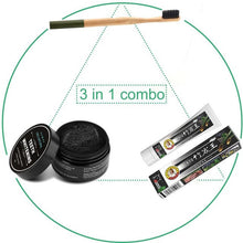 Bamboo Toothbrush+ Natural Activated Charcoal Teeth Whitening Powder+Bamboo Toothpaste  Oral Hygiene Dental Care