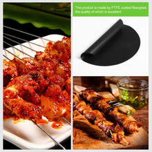 2Pcs/Set 36CM Black Round Shape Non-Stick BBQ Grill Mat Reusable