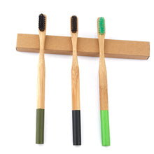 3pcs/pack Bamboo Charcoal Toothbrush Nano Antibacterial Wooden