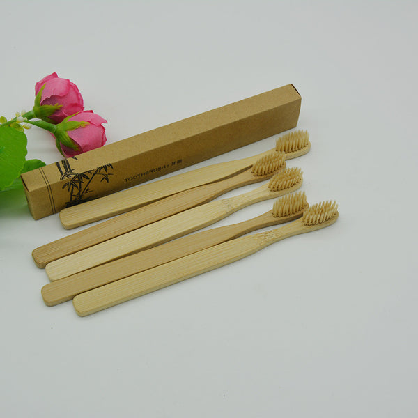 20 pcs green biodegradable bamboo handle toothbrush