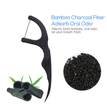 50Pcs/box Bamboo Charcoal Dental Floss Tooth Picks